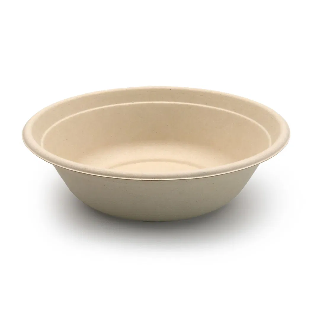 100% Compostable Disposable Bagasse Paper Plate Take-out Food Salad Packing Bowl (MT-115)