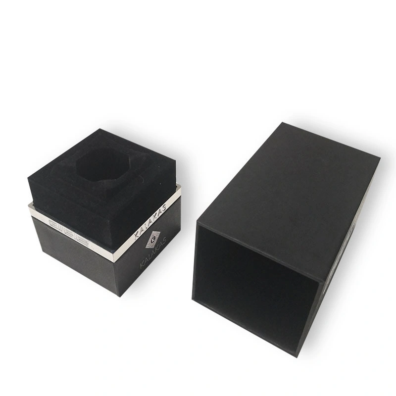 Black Specialty Paper Square Top and Bottom Cover Packaging Box Perfume Gift Box Cardboard Box