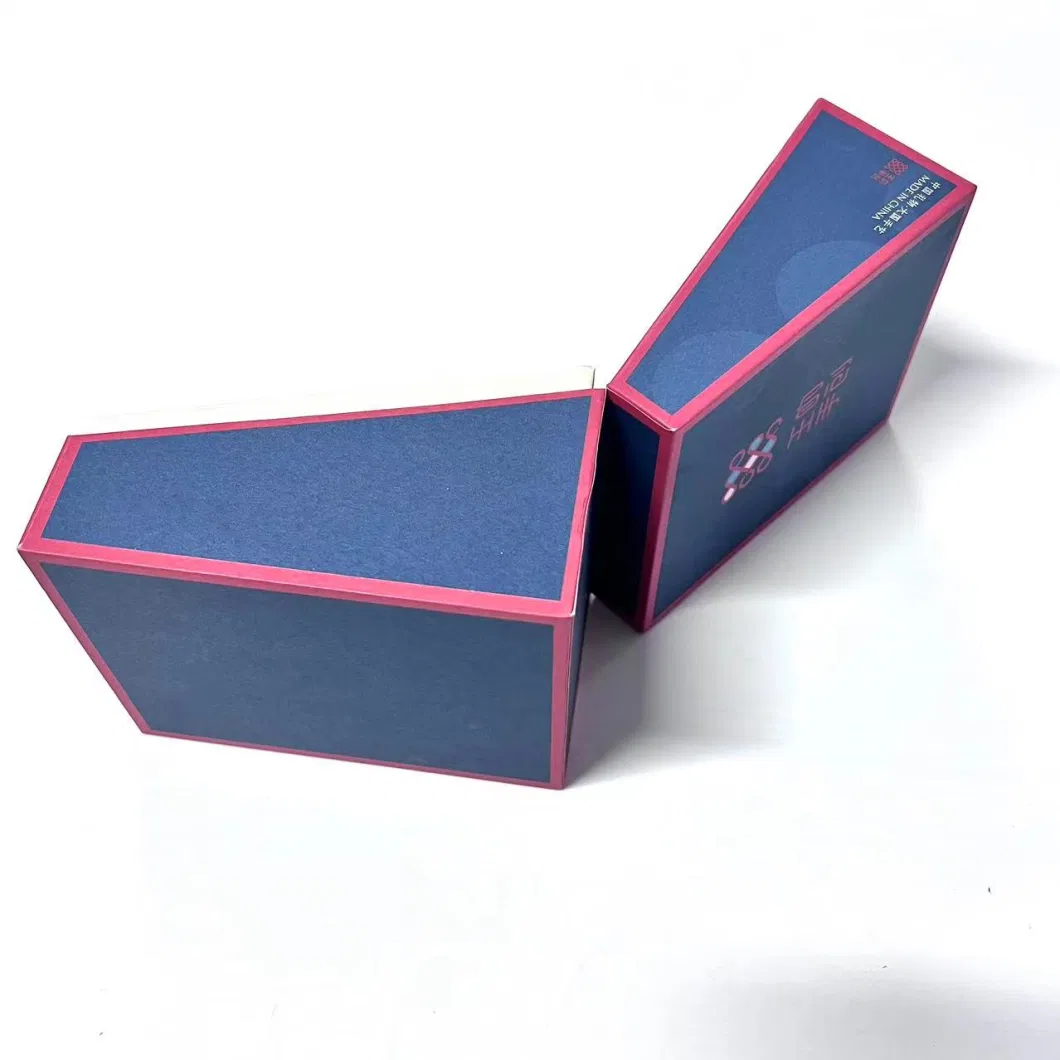 Custom Packaging Storage Gift Square Blue Print Kraft Cardboard Paper Packing Box