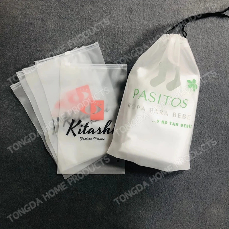 China Factory Custom Matte Frosted Biodegradable Plastic Packaging Zipper Bags Apparel Clothes Bag Swimwear EVA Zip Lock Slider CPE PE Garment Packing Bag