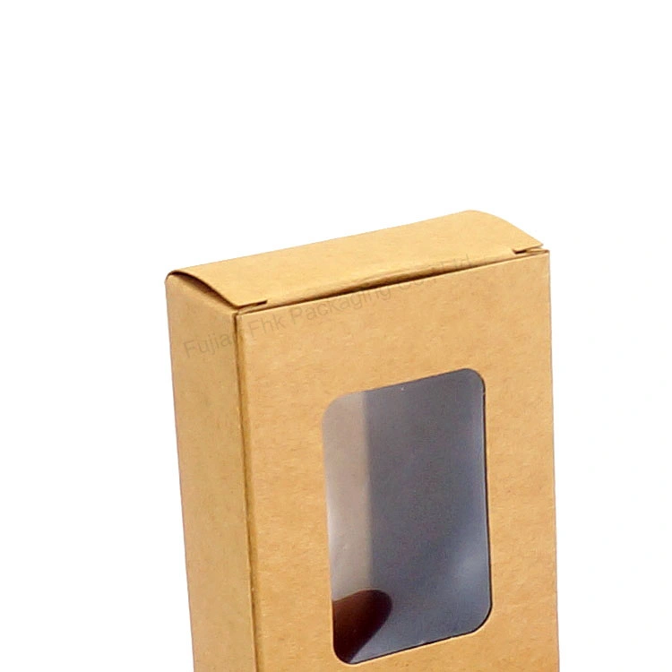 Biodegradable Kraft Paper Box with Window Simple Tuck Paper Packaging Custom Soap Display Box