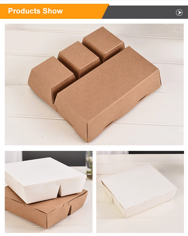 Two Compartment Disposable Takeaway Kraft Paper Box Biodegradable Food Paper Packaging Box