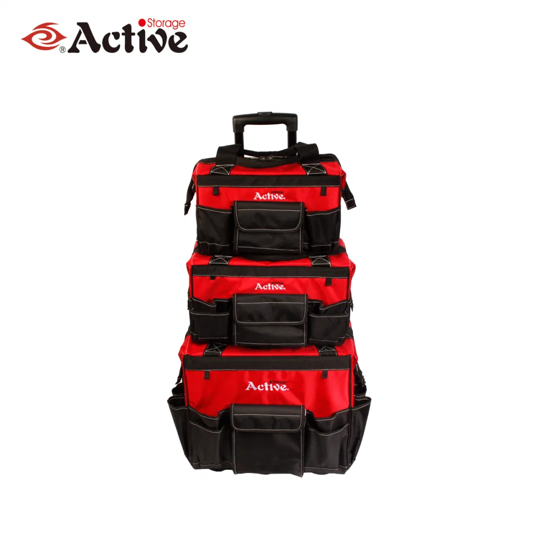 Wholesale Tool Bag Large Capacity Wheeled 3PCS Tool Bag Set Heavy Duty Tool Bag with Trolley