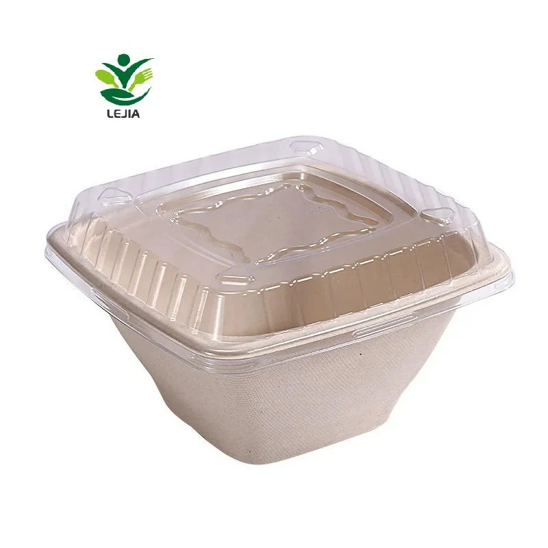 Square Wholesale Microwavable Sugarcane Bagasse Pulp Disposable Paper Bowl