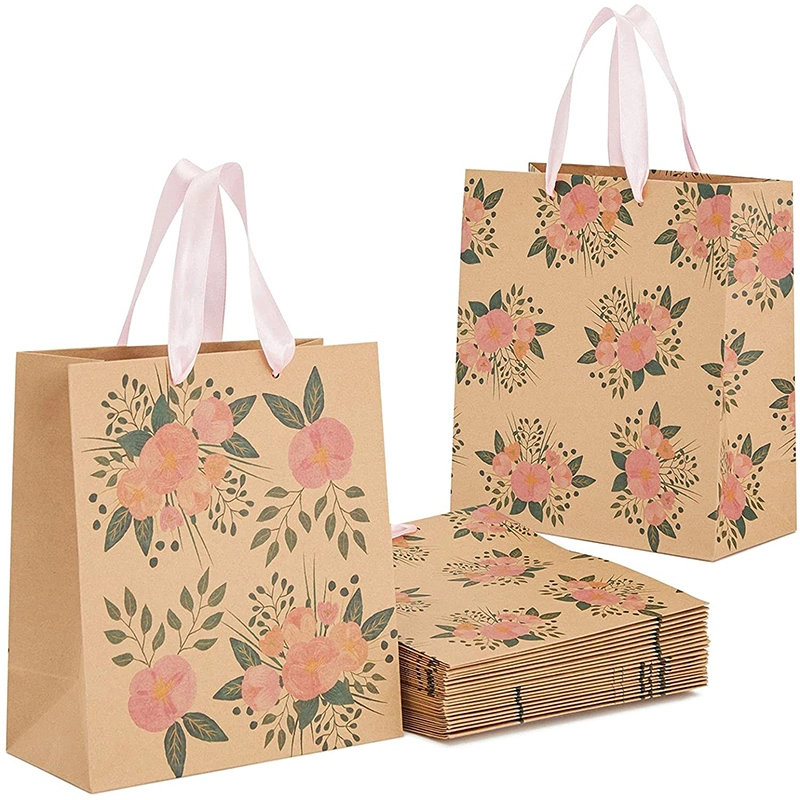 Craft Bag Kraft Custom Shopping Gift Handle Craft Print Food Takeaway Packaging Small Paper Bag