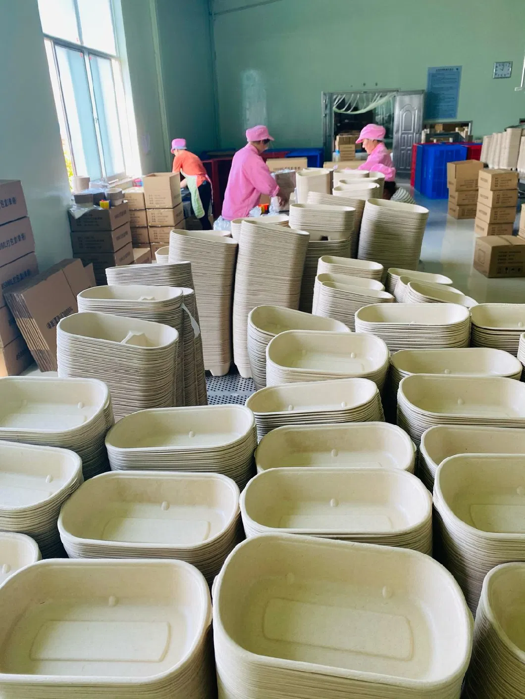 6 7 8 Inch Sugarcane Bagasse Pulp Disposable Biodegradable Brown Lunch Food Hamburger Clamshell Burger Paper Box