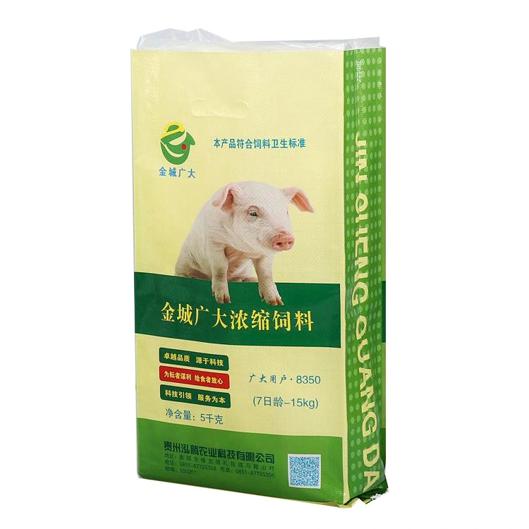 Empty Animal Feed Bag Low Price Large 10kg 20kg 25kg 50kg Custom Printing Kraft Paper Animal Feed Packaging Bag OEM