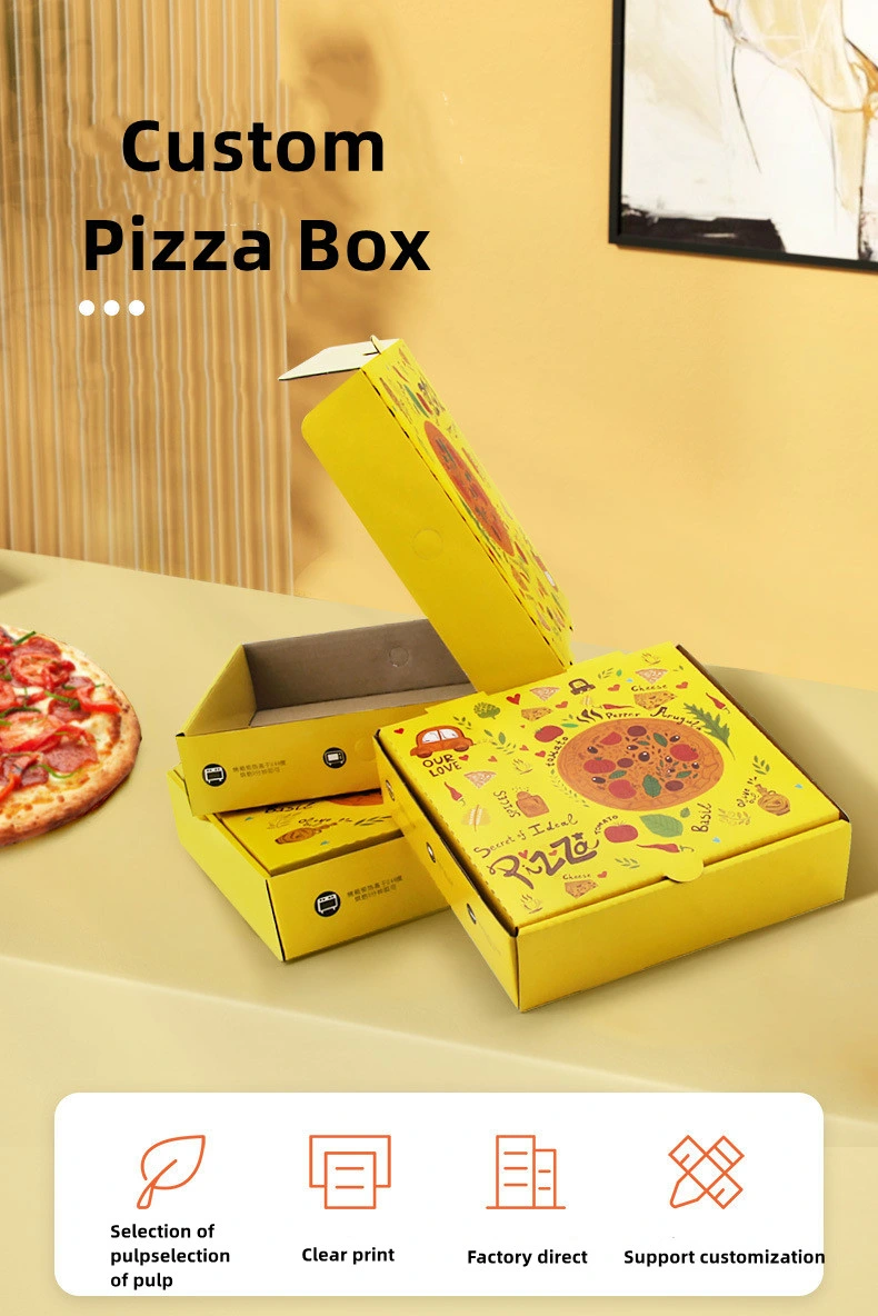 Custom Printed Personalized All Size 9 10 11 12 14 18 Inch Corrugated Kraft Paper Pizza Box