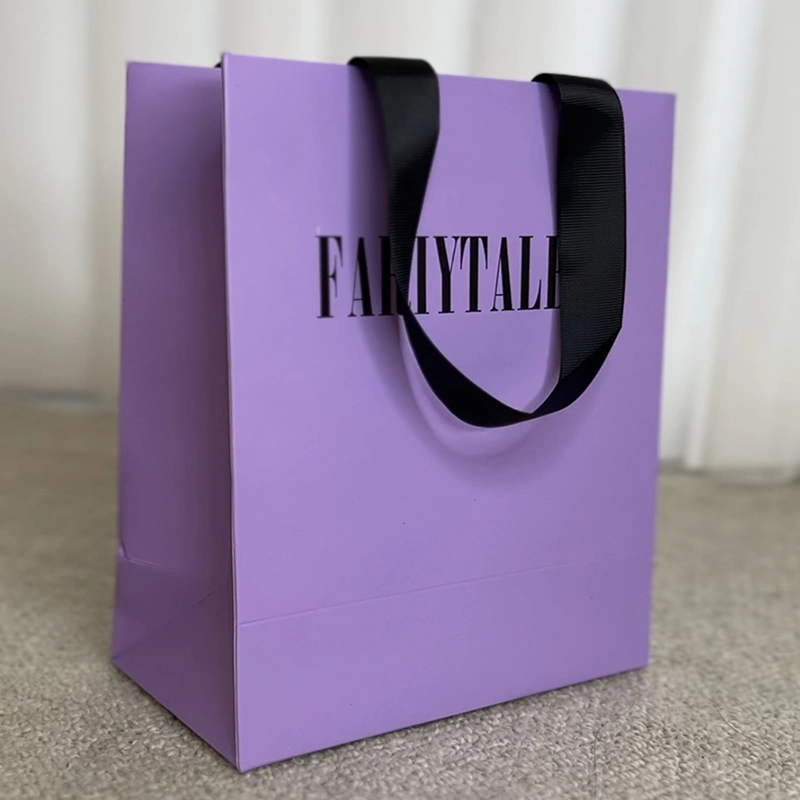 China Customized Pink Printed Paper Bags and Boxes with Matching Rope Handles