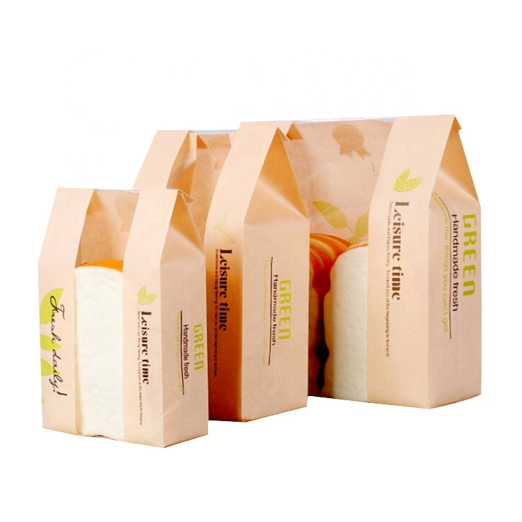 Food Packaging Bakery Tin Tie Lock Paper Bag with Window