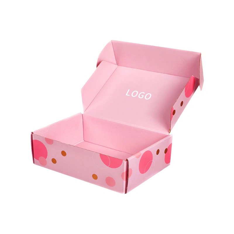 High Quality Custom Logo Embossed Fancy Pink Color Paper Cardboard Gift Packaging Box