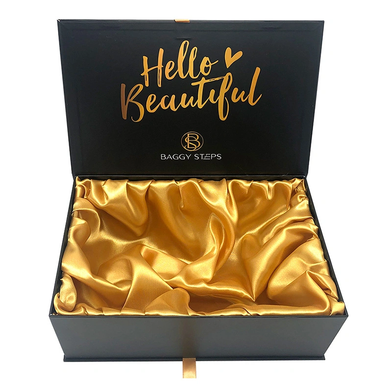 Foldable Rigid Cardboard Cosmetics Makeup Jewelry Clothes Magnetic Paper Gift Packing Box for Watch Wedding Party Christmas Festival Gift Packaging with Ribbon