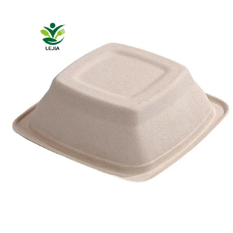 Square Wholesale Microwavable Sugarcane Bagasse Pulp Disposable Paper Bowl