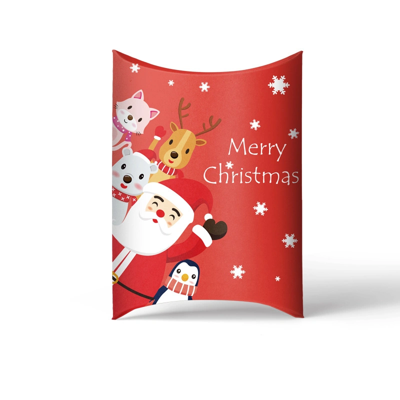 Free Sample Custom Printing Christmas Candy Pillow Paper Boxes Packaging New Fashion Design Biscuit Creative Gift Box