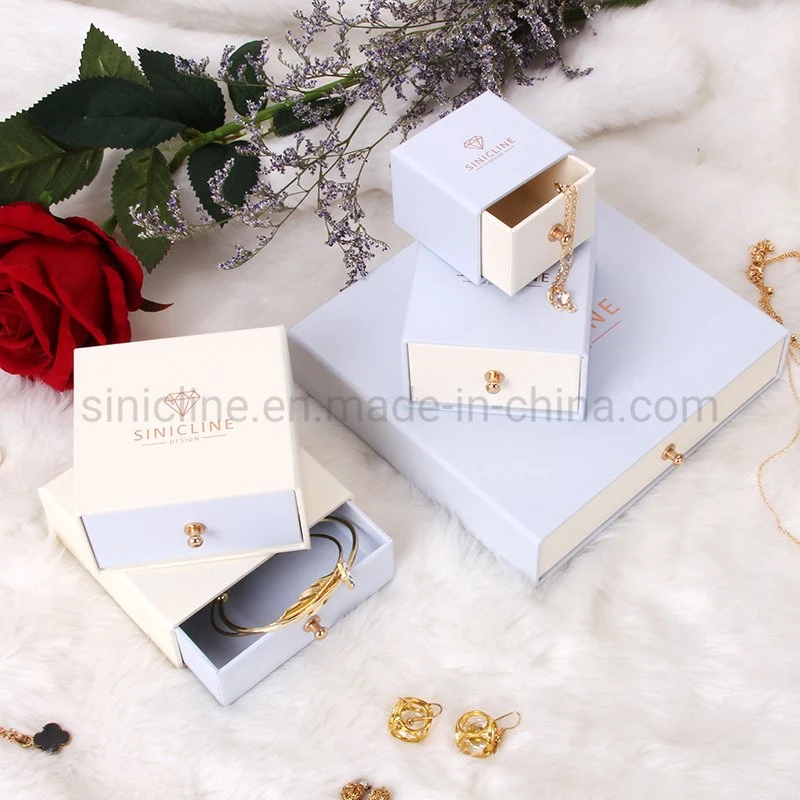 Sinicline Custom Full Set of Packaging Pink Paper Gift Packaging Jewelry Box