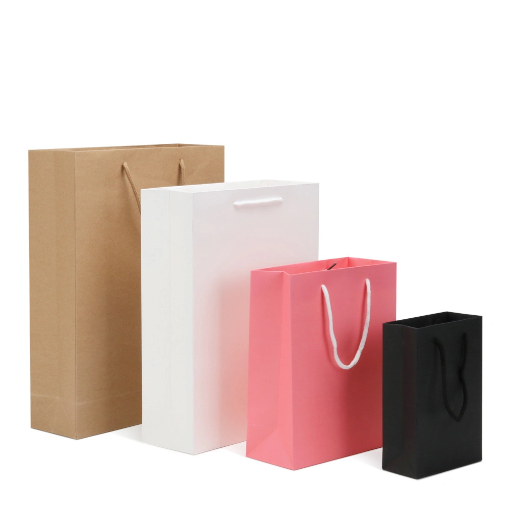 Wholesale Custom Brown White Gift Craft Kraft Shopping Paper Bags with Handle