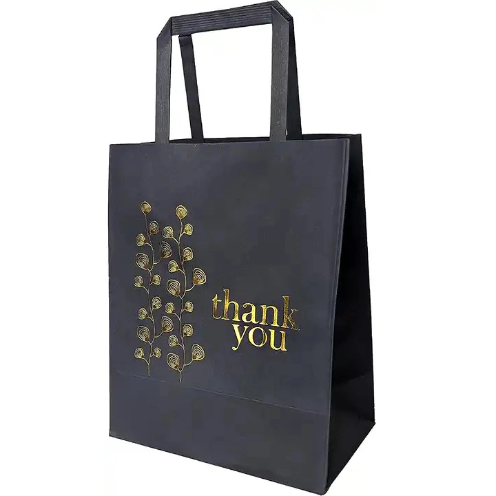 Hot Sale Cheap Flat Handle Kraft Paper Bag Custom Logo