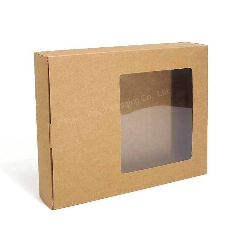 Hot Sale Porcelain Packaging Box with Transparent Pet Window Eco-Friendly Fold Kraft Paper Box with Custom Logo Printed