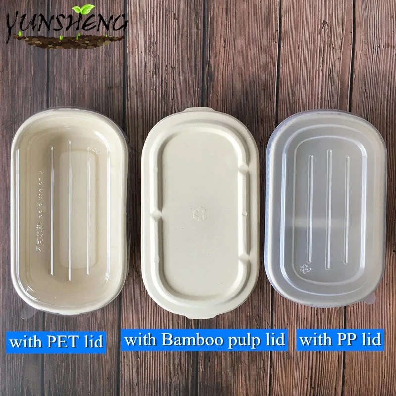 Clean Color Disposable Durable Rectangle Kraft Paper Box with Lids