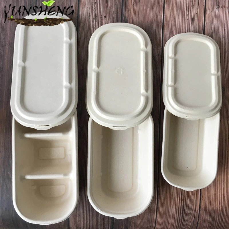 Clean Color Disposable Durable Rectangle Kraft Paper Box with Lids