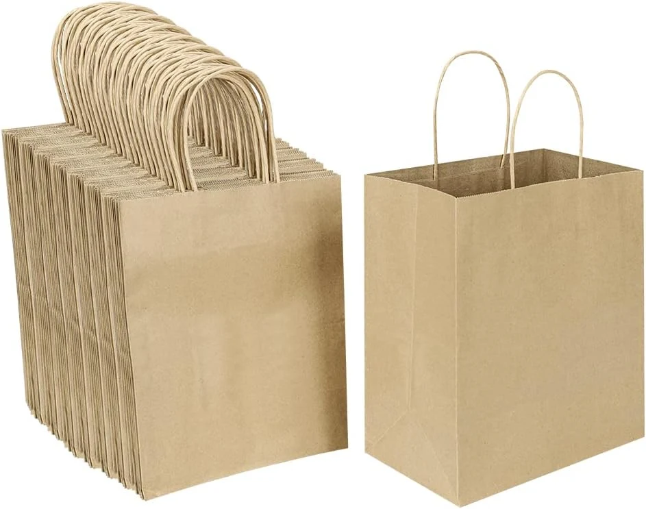 Sturdy Kraft Assorted Sizes Gift Bulk Brown Paper Shopping Bags with Handles for Small Business Retail