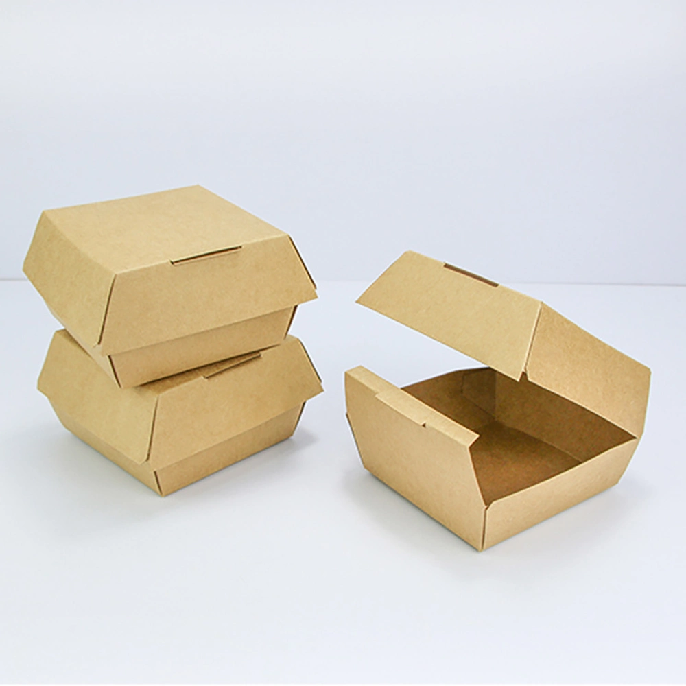 Factory Promotion Paper Burger Box Standard Size for Cardboard Paper Hamburger Box