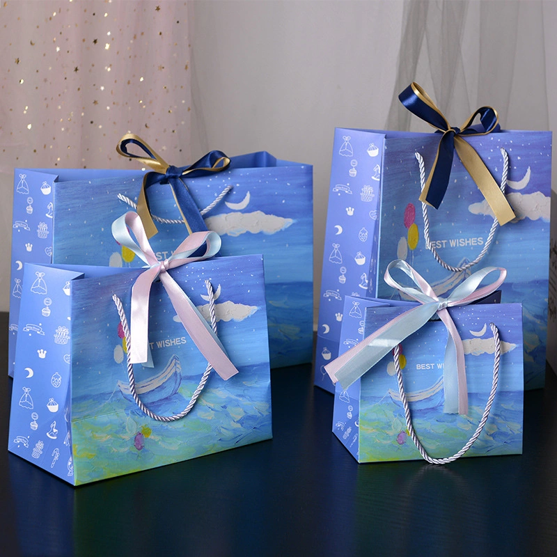 Foldable Cardboard Paper Party Gift Bag for Shopping, Wedding, Birthday, Mother&prime;s Day