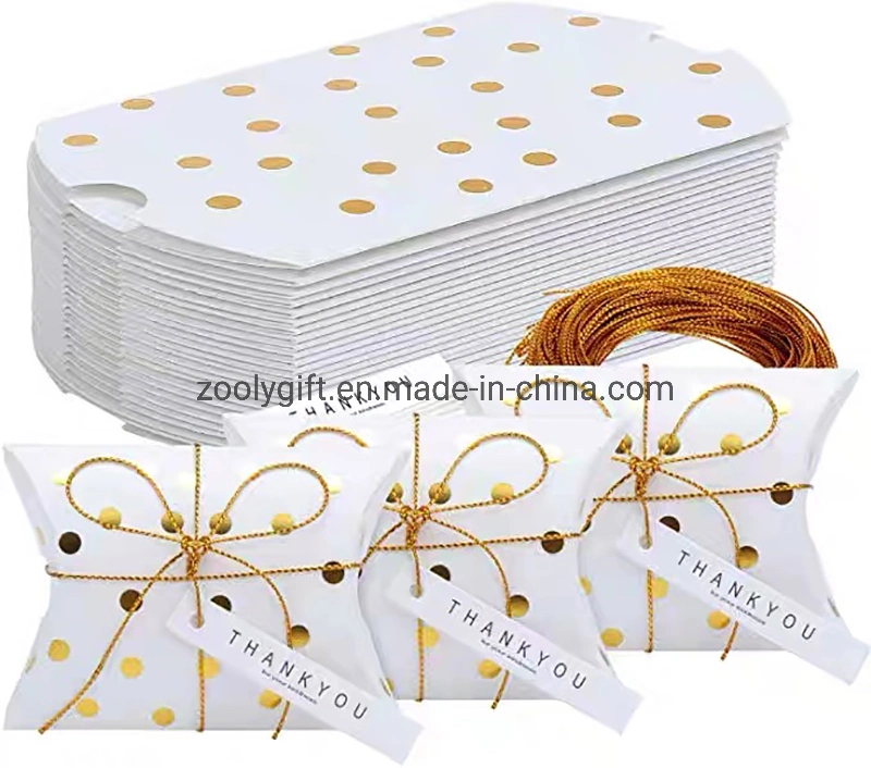 Custom Pillow Shape Package Boxes Candy Cake Boxes Wedding Birthday Party Decorations Box Mini Candy Paper Gift Packaging Box Kraft Paper Gift Box