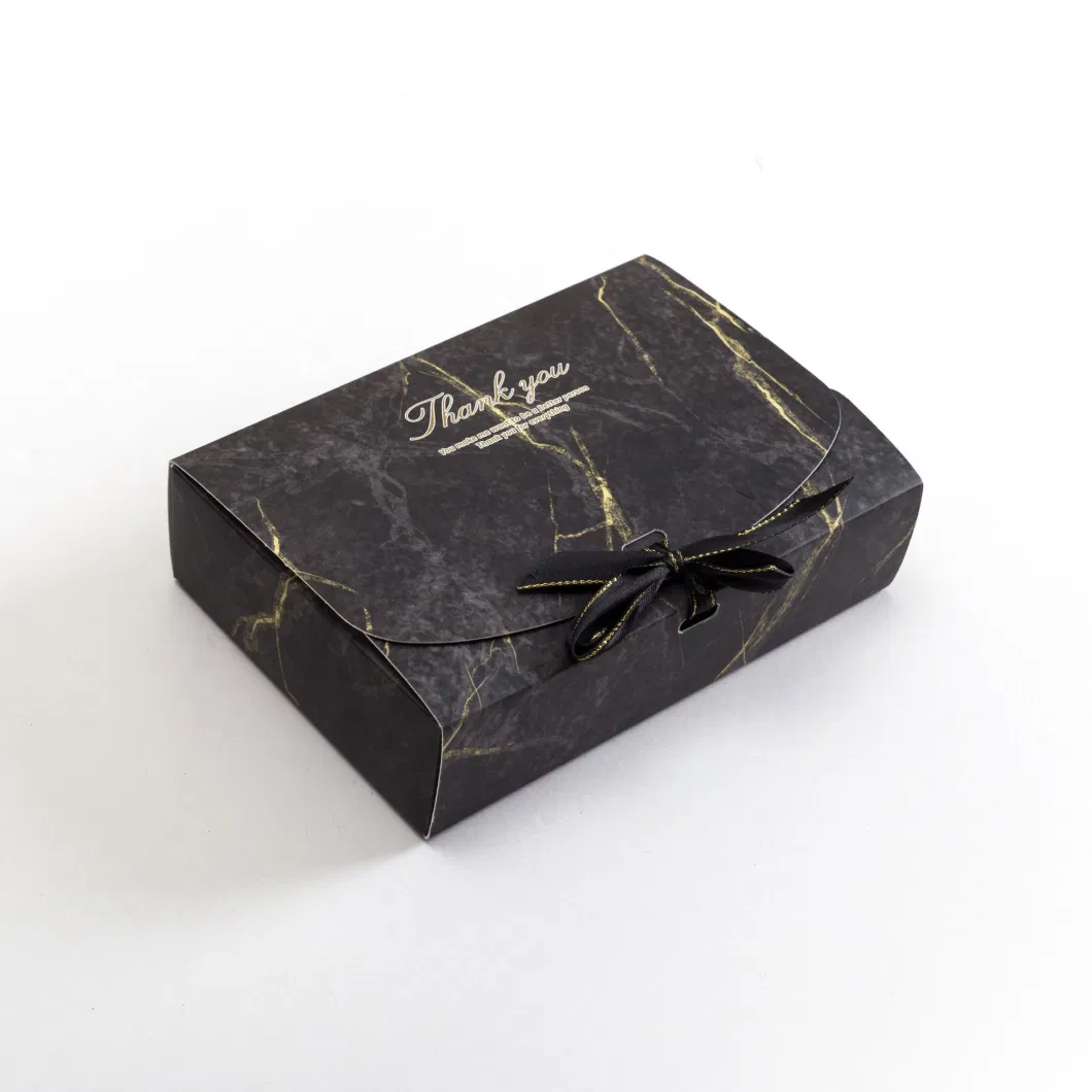 Luxury High Custom Logo Printed Closure Eco-Friendly Kraft Paper Jewelry Packaging Gift Box with Ribbon