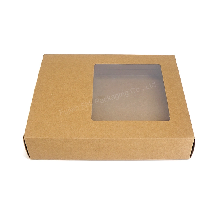 Hot Sale Porcelain Packaging Box with Transparent Pet Window Eco-Friendly Fold Kraft Paper Box with Custom Logo Printed