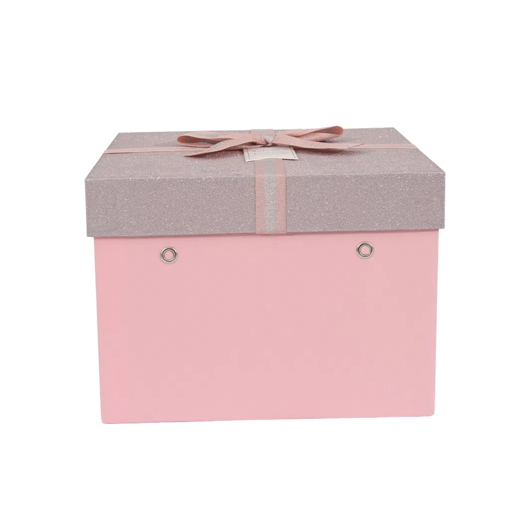 Glitter Pink Paper Custom Paper Gift Packaging Box for Cosmetic