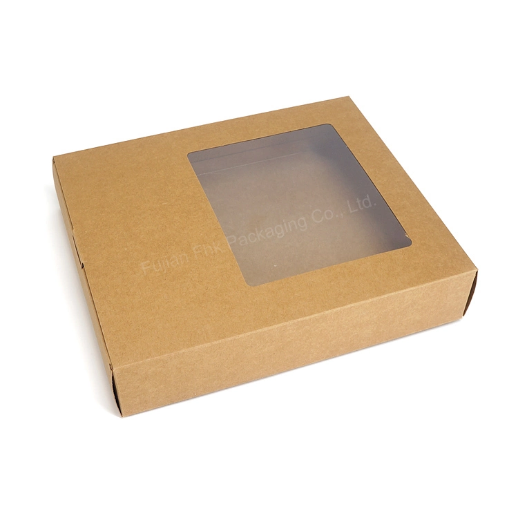 Hot Sale Porcelain Packaging Box with Transparent Pet Window Eco-Friendly Fold Kraft Paper Box with Custom Logo Printed