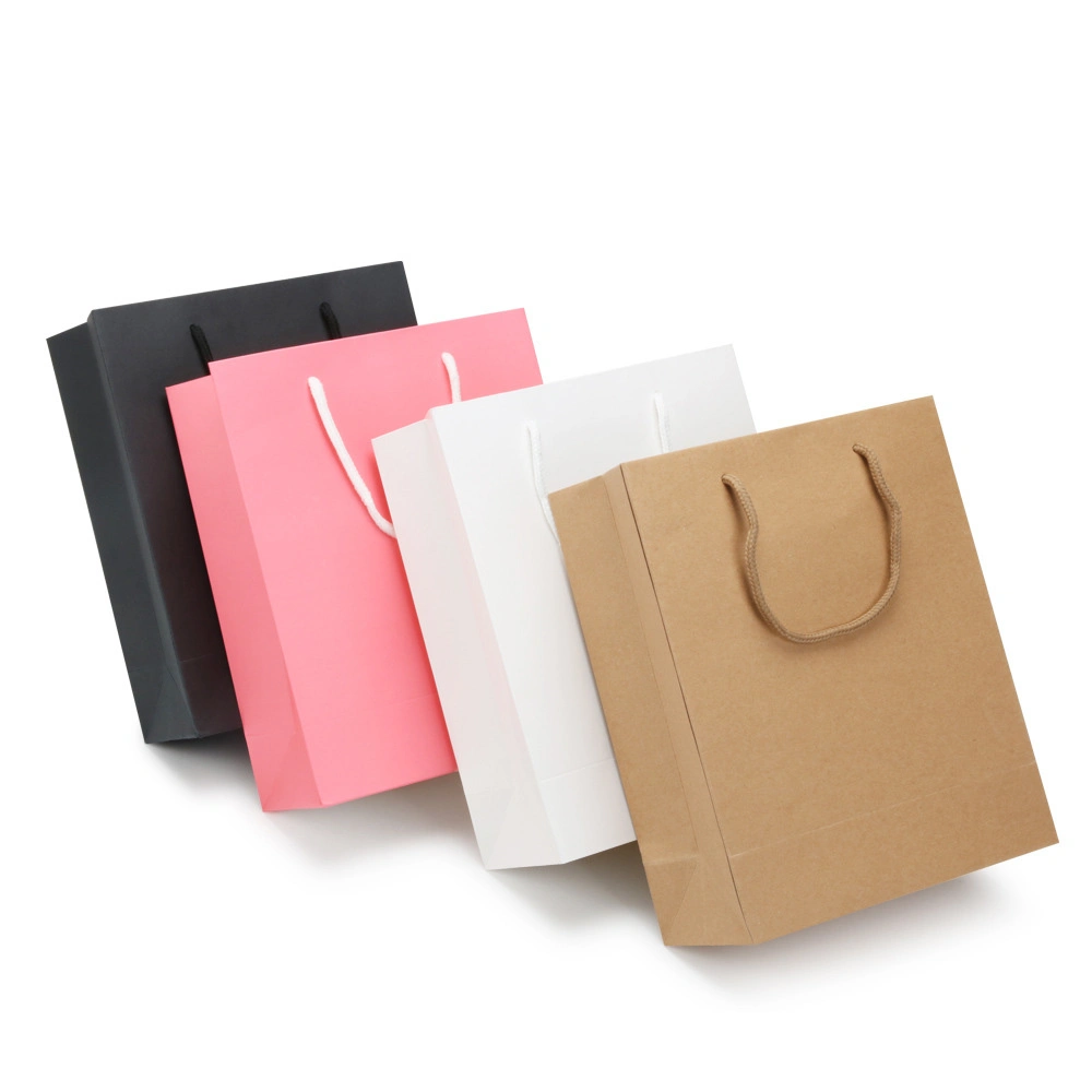 Wholesale Custom Brown White Gift Craft Kraft Shopping Paper Bags with Handle