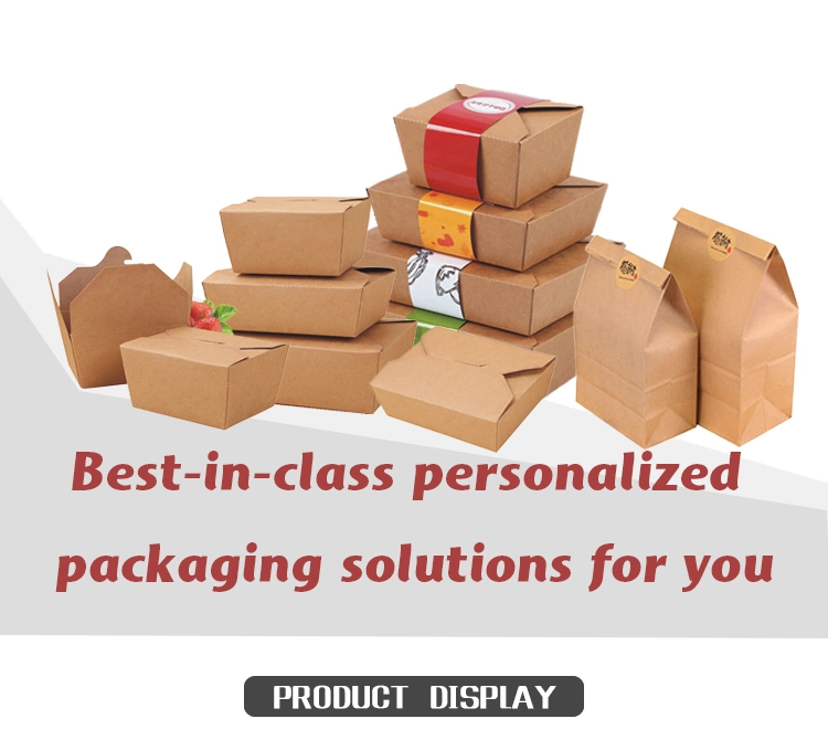 Kraft Paper Rectangular Snack Biodegradable Disposable Packing Eco Paper Lunch Food Take Away Box