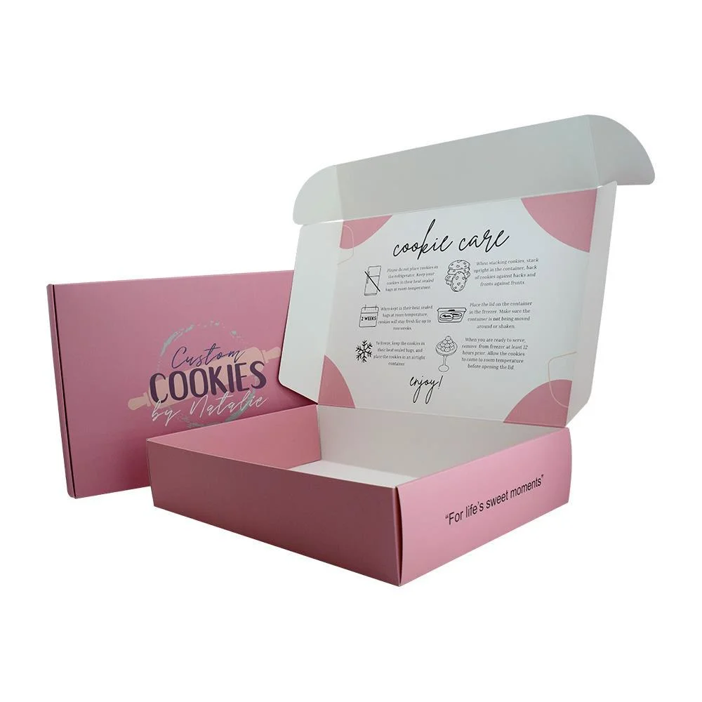 High Quality Custom Logo Embossed Fancy Pink Color Paper Cardboard Gift Packaging Box