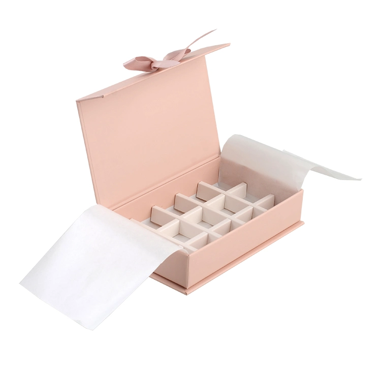 Custom Luxury Paper Sweet Box Empty Chocolate Packaging Magnetic Gift Box with Divider Insert