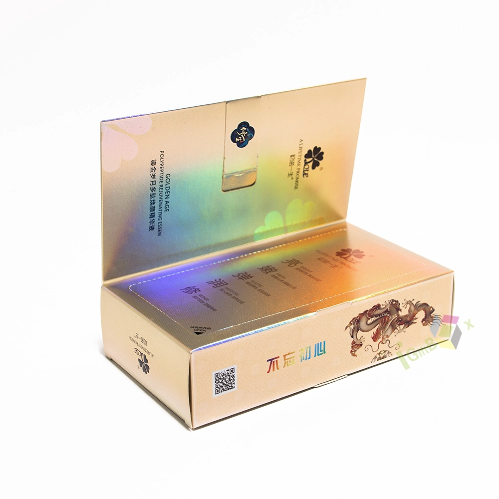 Custom Sliding Slide Paper Cardboard Iridescent Hologram Holographic Drawer Caixa De Presente Caja De Regalo Box Packaging Drawer Gift Paper Box