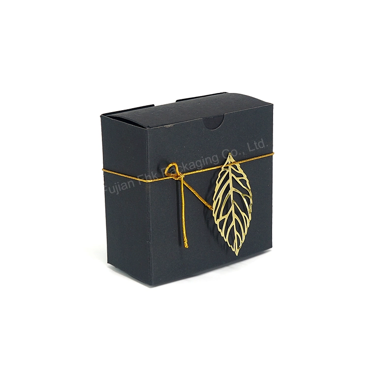 Customized Drawer Gold Leaf Flower Decoration Black Luxury Cardboard Paper Packaging Box Small Cheap Jewel Case Gift Perfume