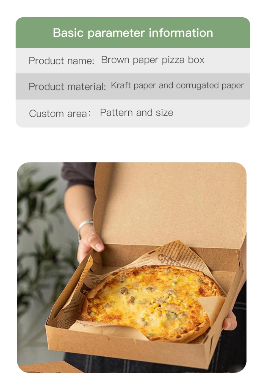 Corrugated Pizza Packaging Box Custom Printed Aluminum Foil Thermal Pizza Box Takeaway Paper Boxes with Logo