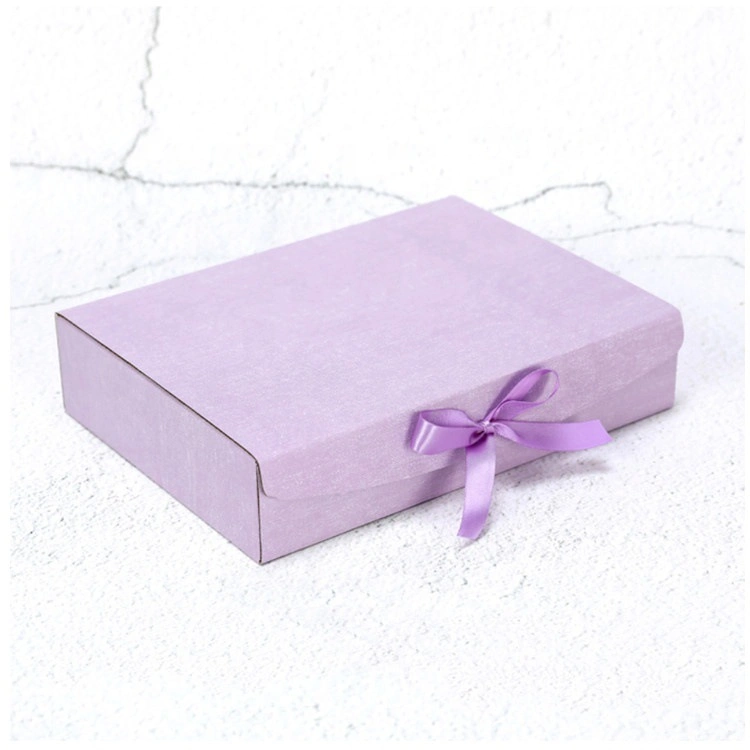 Luxury High Custom Logo Printed Closure Eco-Friendly Kraft Paper Jewelry Packaging Gift Box with Ribbon