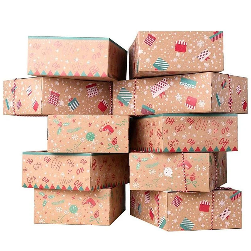 Christmas Gift Box Kraft Paper Box with Clear PVC Window