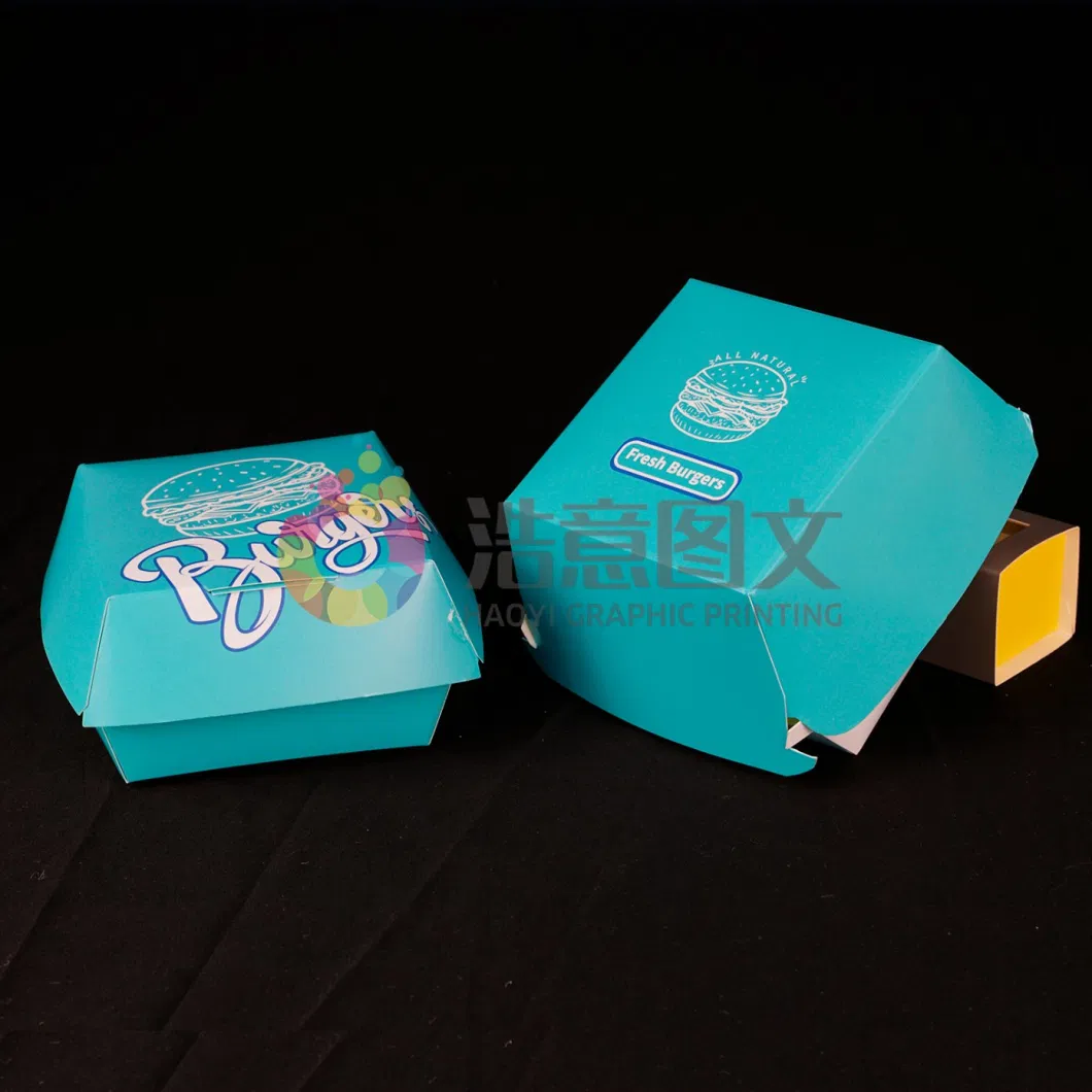 Printed Custom Food Packing Paper Box for Lunch and Burger