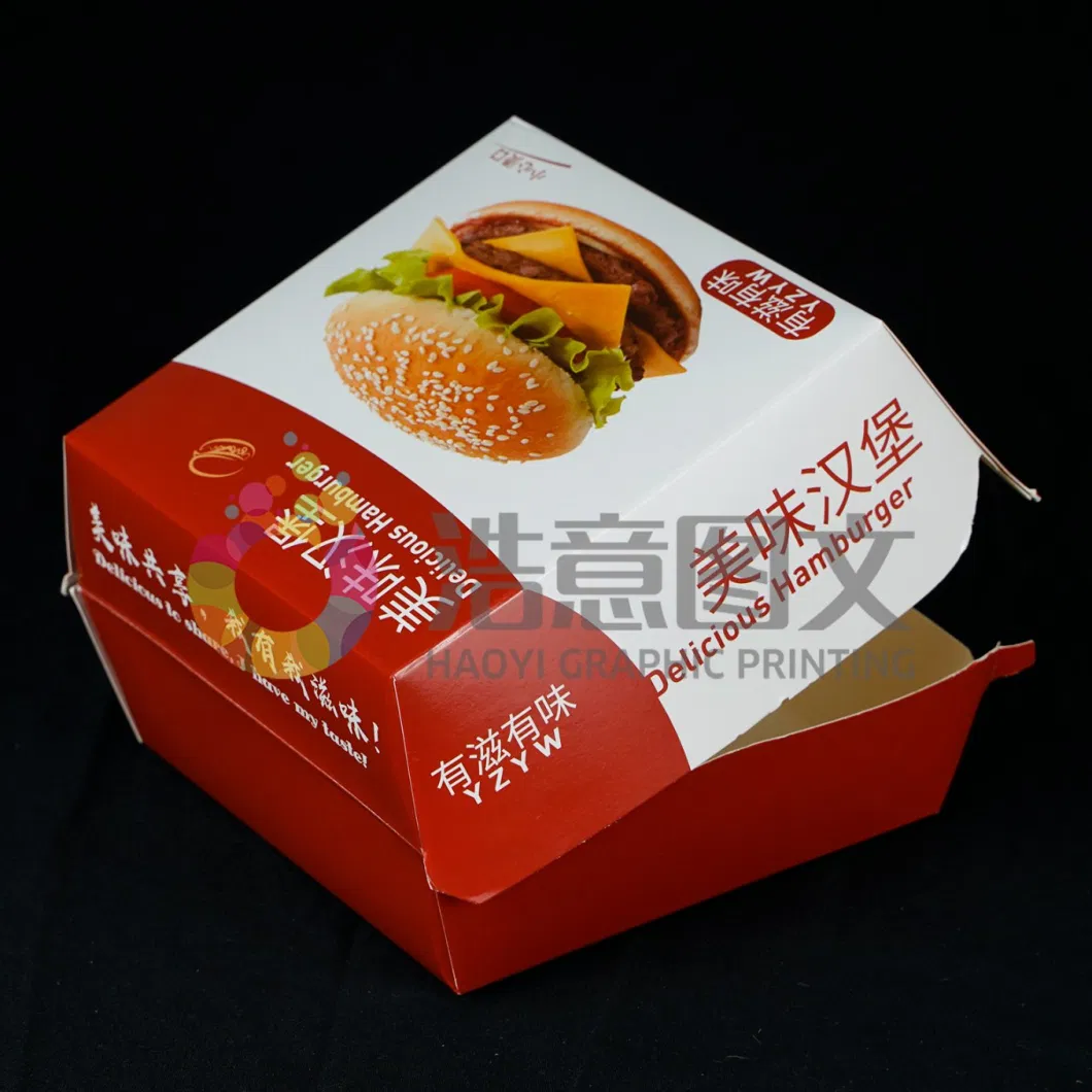 Printed Custom Food Packing Paper Box for Lunch and Burger