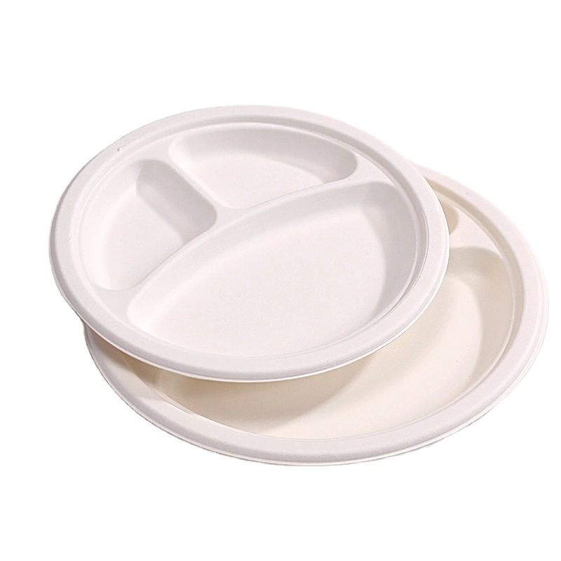 Popular Food Grade Compostable Biodegradable Sugarcane Bagasse Oval Paper Plates Burrito Bowl