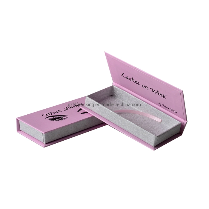 Custom Logo Cardboard Packaging Square Pink Paper Magnetic Lash Box