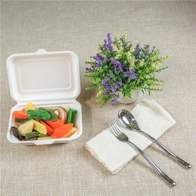 Clamshell Sugarcane 100 Biodegradable Food Sugar Cane Bagasse Lunch Hamburger Chicken Box