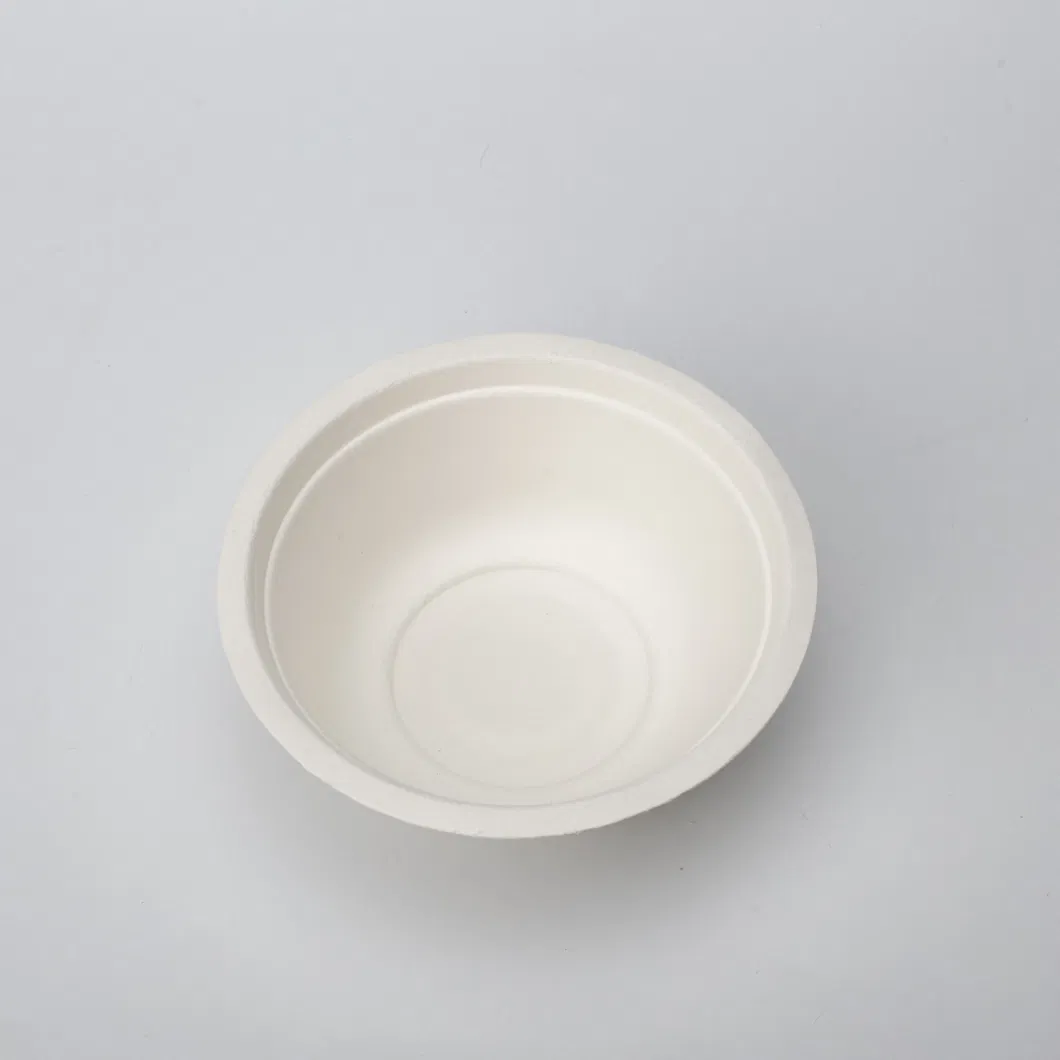 Biodegradable Sugarcane Bagasse Paper Pulp Mould Soup Salad Bowl with Lid Disposable Food Packaging Container