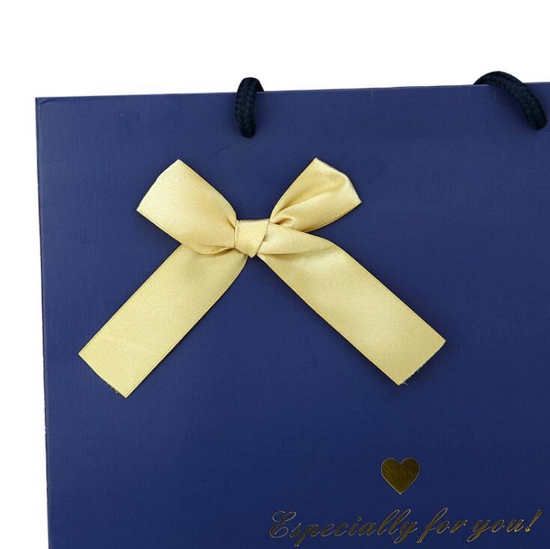 Lovely Bowknot Custom Print Paper Shopping Bag with Handle