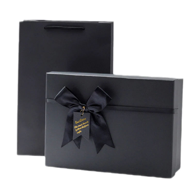 Exquisite Luxury Black Matte Lipstick Cup Rectangular Heaven and Earth Cover Gift Paper Packaging Box