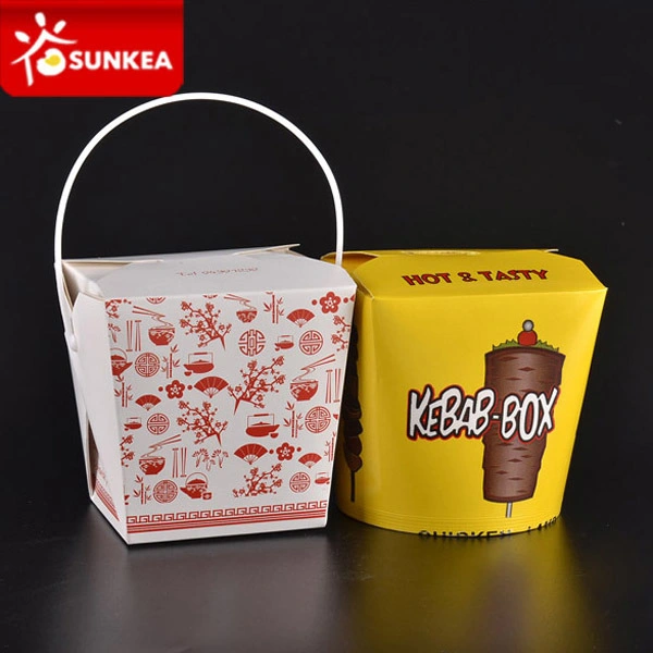 800ml 900ml 1000ml Disposable Takeaway Biodegradable Printed Paper Fast Emballage Food Packaging Box